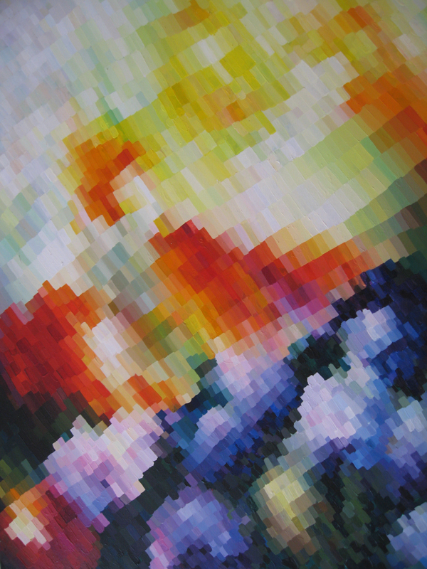 splash of colourful dots of paint